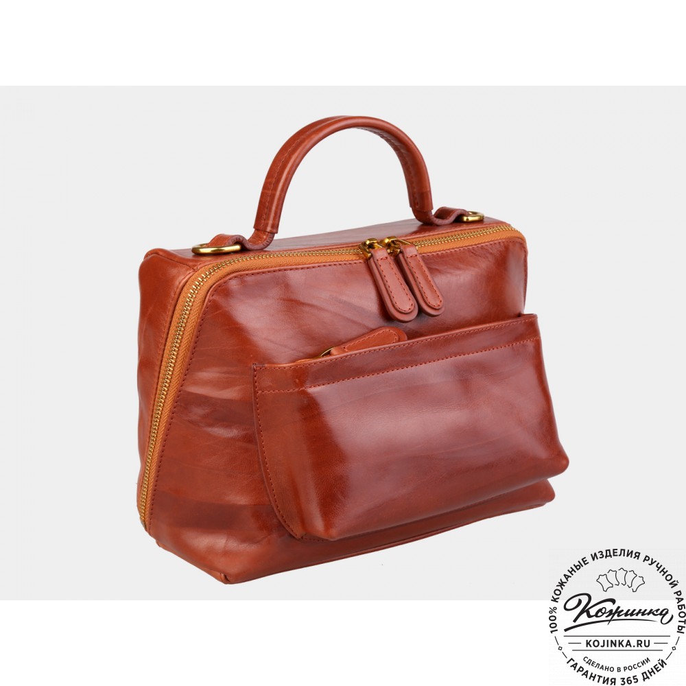 Женская кожаная сумка "Крис" (коньяк)